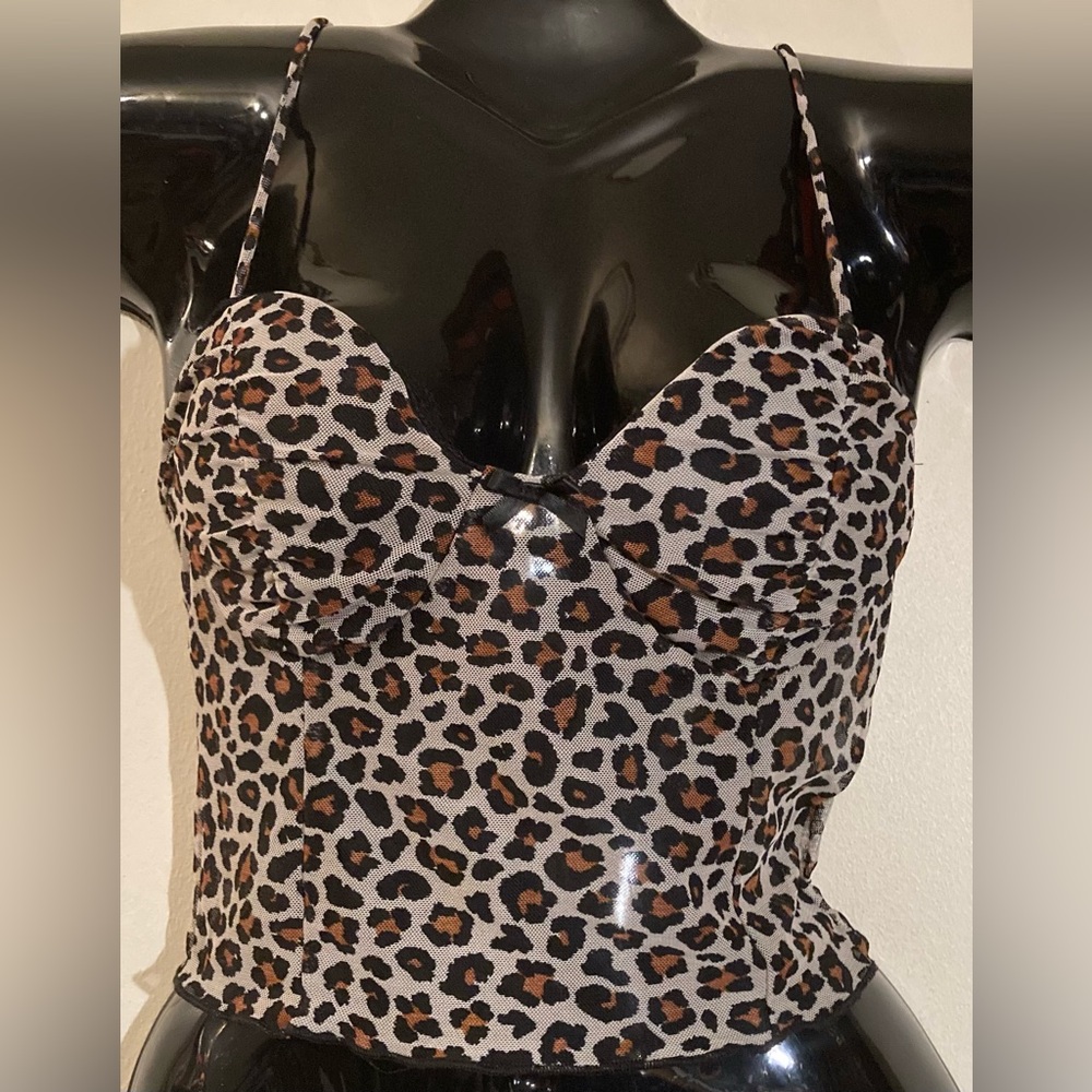 3/$10 21 Saints Leopard Print Sheer Camisole Top